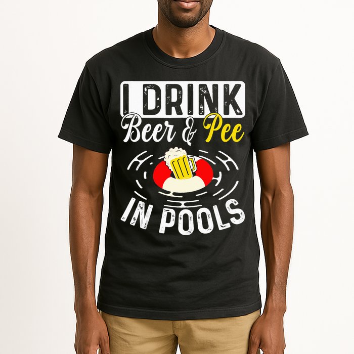 Swimmer funny Cool I Drink Beer And Pee In Pools Tall T-Shirt