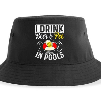 Swimmer funny Cool I Drink Beer And Pee In Pools Sustainable Bucket Hat