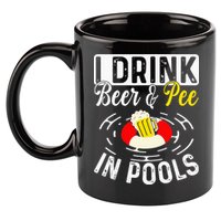 Swimmer funny Cool I Drink Beer And Pee In Pools 11oz C Handle Ceramic Mug