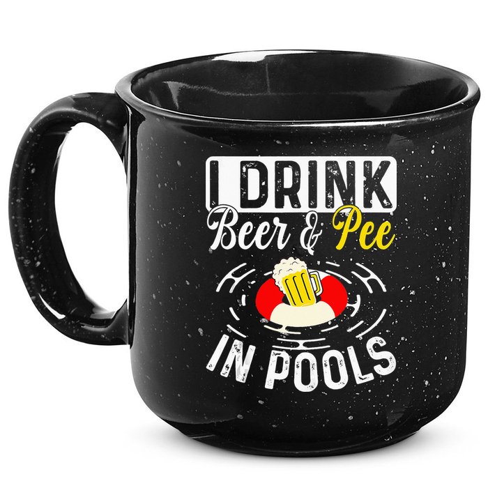 Swimmer funny Cool I Drink Beer And Pee In Pools 15oz Campfire Ceramic Mug