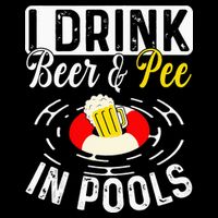 Swimmer funny Cool I Drink Beer And Pee In Pools Drawstring Bag