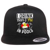 Swimmer funny Cool I Drink Beer And Pee In Pools Flatbill Hat
