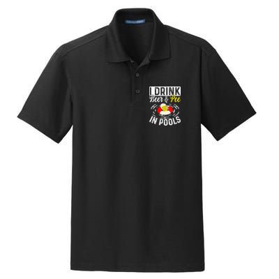 Swimmer funny Cool I Drink Beer And Pee In Pools Dry Zone Grid Polo