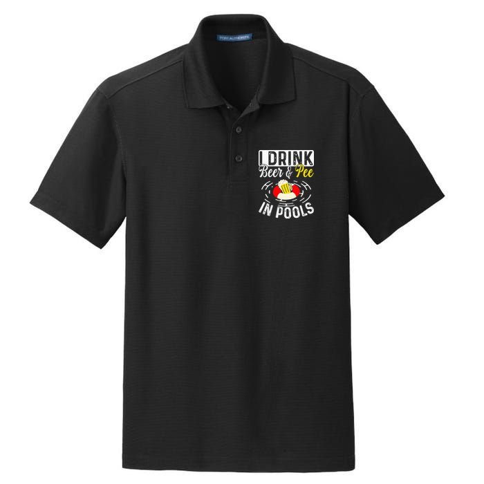 Swimmer funny Cool I Drink Beer And Pee In Pools Dry Zone Grid Polo