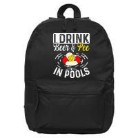 Swimmer funny Cool I Drink Beer And Pee In Pools 16 in Basic Backpack