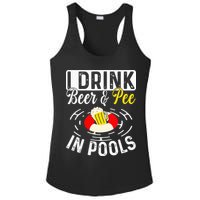 Swimmer funny Cool I Drink Beer And Pee In Pools Ladies PosiCharge Competitor Racerback Tank