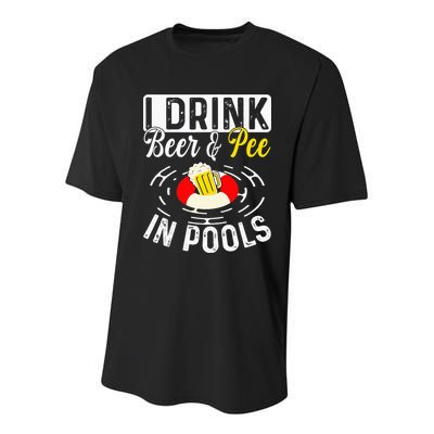 Swimmer funny Cool I Drink Beer And Pee In Pools Youth Performance Sprint T-Shirt