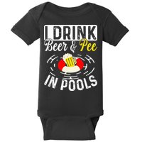 Swimmer funny Cool I Drink Beer And Pee In Pools Baby Bodysuit