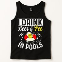 Swimmer funny Cool I Drink Beer And Pee In Pools Tank Top