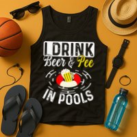 Swimmer funny Cool I Drink Beer And Pee In Pools Tank Top