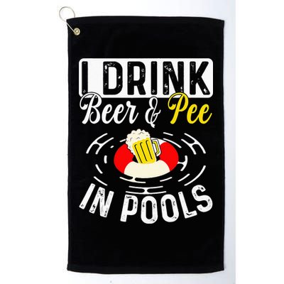Swimmer funny Cool I Drink Beer And Pee In Pools Golf Towel