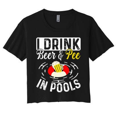 Swimmer funny Cool I Drink Beer And Pee In Pools Crop Top