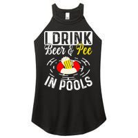 Swimmer funny Cool I Drink Beer And Pee In Pools Women's Perfect Tri Rocker Tank
