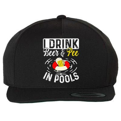Swimmer funny Cool I Drink Beer And Pee In Pools Wool Snapback Cap