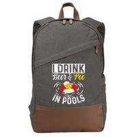 Swimmer funny Cool I Drink Beer And Pee In Pools Cotton Canvas Backpack