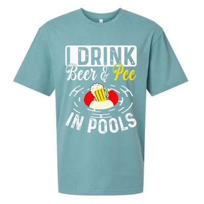 Swimmer funny Cool I Drink Beer And Pee In Pools Sueded Cloud Jersey T-Shirt