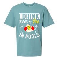 Swimmer funny Cool I Drink Beer And Pee In Pools Sueded Cloud Jersey T-Shirt