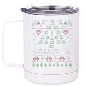 Santa's Favorite Cybersecurity Professional Ugly Christmas  12 oz Stainless Steel Tumbler Cup