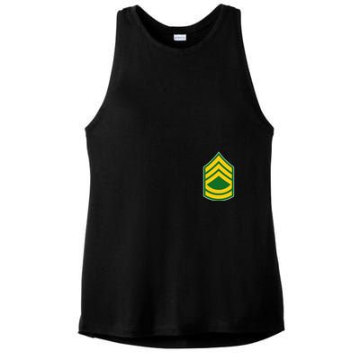 Sergeant First Class Military Badge Ladies PosiCharge Tri-Blend Wicking Tank