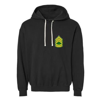 Sergeant First Class Military Badge Garment-Dyed Fleece Hoodie