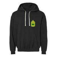 Sergeant First Class Military Badge Garment-Dyed Fleece Hoodie