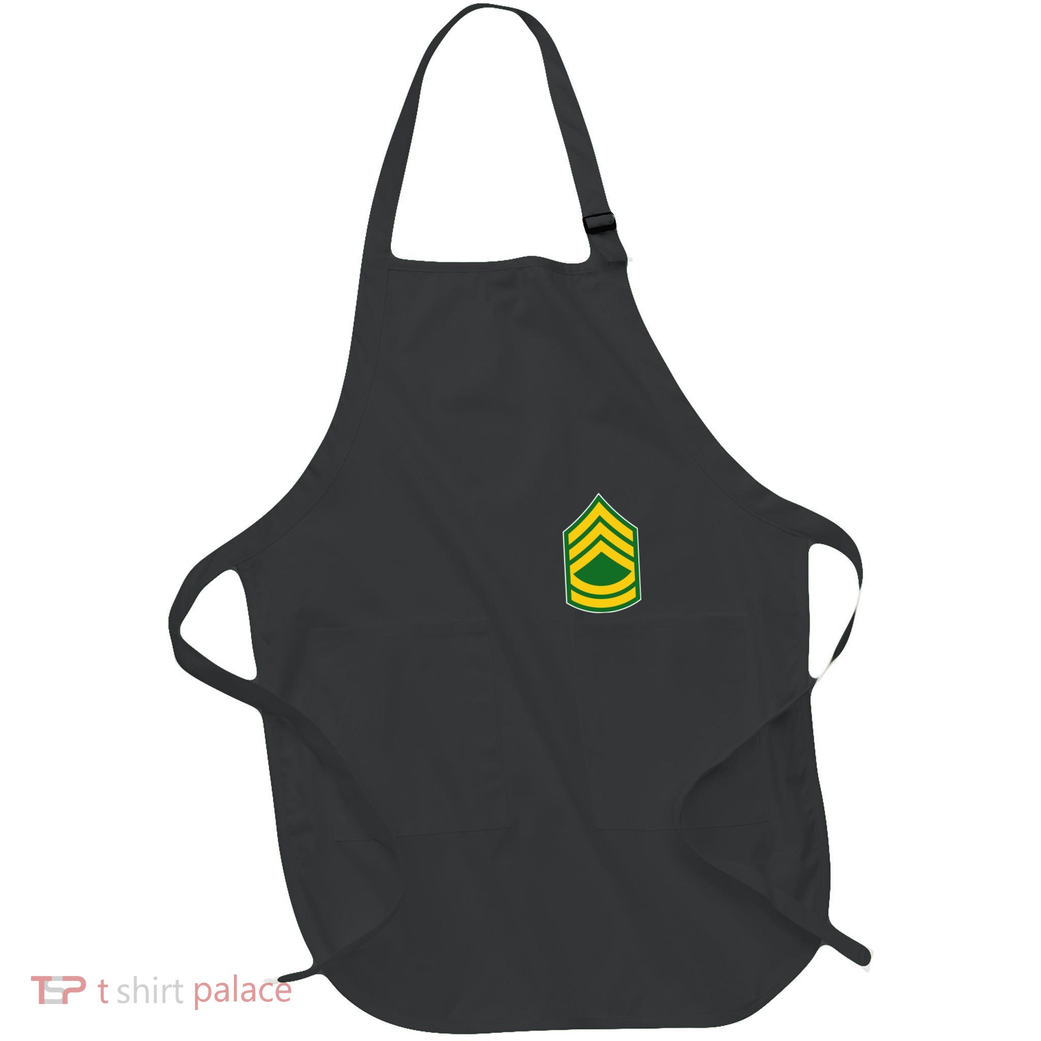 Sergeant First Class Military Badge Full-Length Apron With Pockets