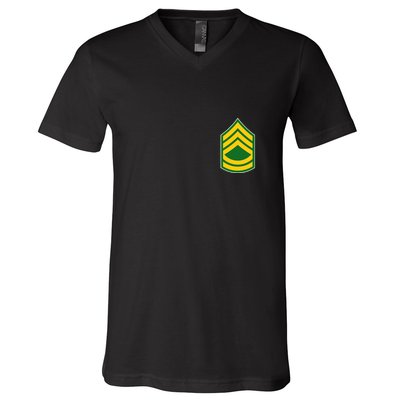 Sergeant First Class Military Badge V-Neck T-Shirt