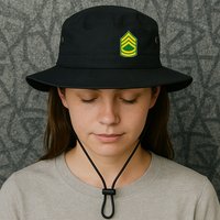 Sergeant First Class Military Badge Bucket Hat