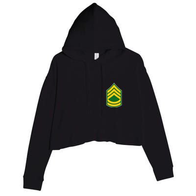 Sergeant First Class Military Badge Crop Fleece Hoodie
