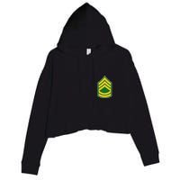 Sergeant First Class Military Badge Crop Fleece Hoodie