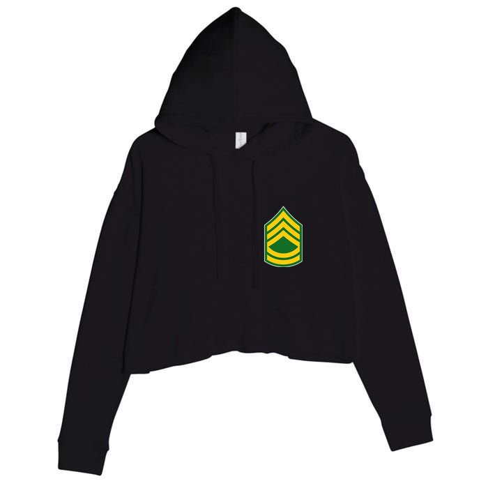 Sergeant First Class Military Badge Crop Fleece Hoodie