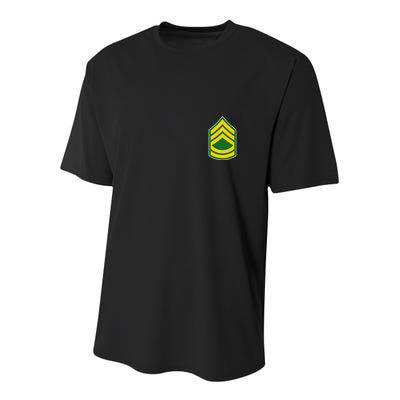 Sergeant First Class Military Badge Youth Performance Sprint T-Shirt