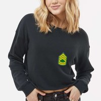Sergeant First Class Military Badge Cropped Pullover Crew