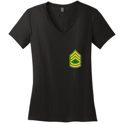 Sergeant First Class Military Badge Women's V-Neck T-Shirt