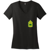 Sergeant First Class Military Badge Women's V-Neck T-Shirt