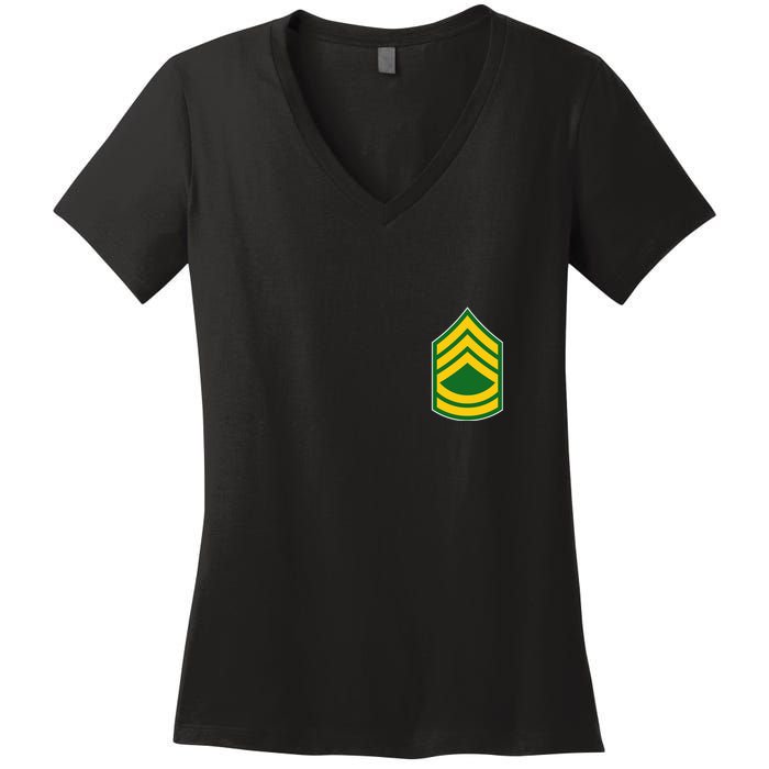 Sergeant First Class Military Badge Women's V-Neck T-Shirt