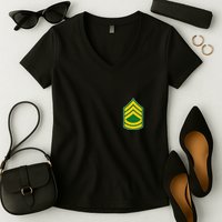 Sergeant First Class Military Badge Women's V-Neck T-Shirt