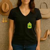 Sergeant First Class Military Badge Women's V-Neck T-Shirt