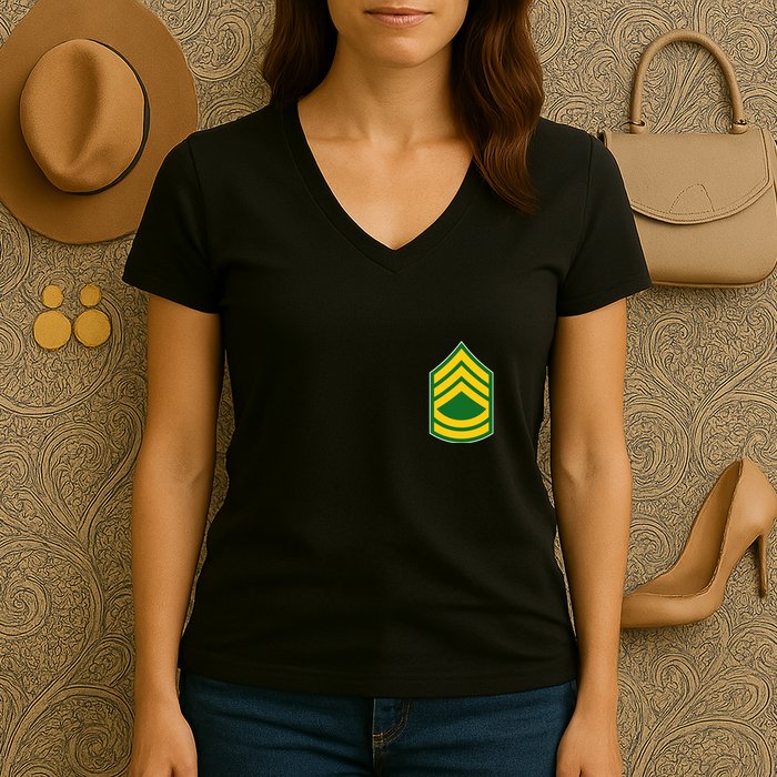 Sergeant First Class Military Badge Women's V-Neck T-Shirt