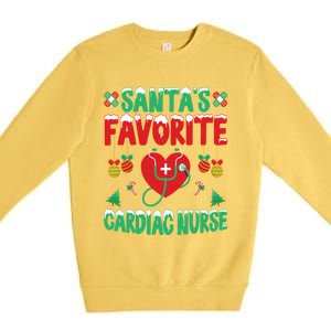 SantaS Favorite Cardiac Nurse Xmas Nursing Christmas Gift Premium Crewneck Sweatshirt