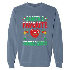 SantaS Favorite Cardiac Nurse Xmas Nursing Christmas Gift Garment-Dyed Sweatshirt