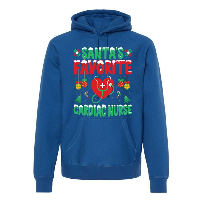 SantaS Favorite Cardiac Nurse Xmas Nursing Christmas Gift Premium Hoodie