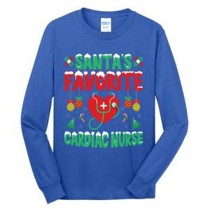 SantaS Favorite Cardiac Nurse Xmas Nursing Christmas Gift Tall Long Sleeve T-Shirt