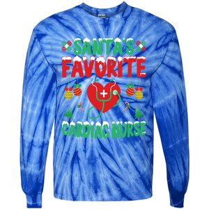 SantaS Favorite Cardiac Nurse Xmas Nursing Christmas Gift Tie-Dye Long Sleeve Shirt