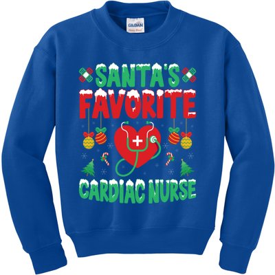 SantaS Favorite Cardiac Nurse Xmas Nursing Christmas Gift Kids Sweatshirt