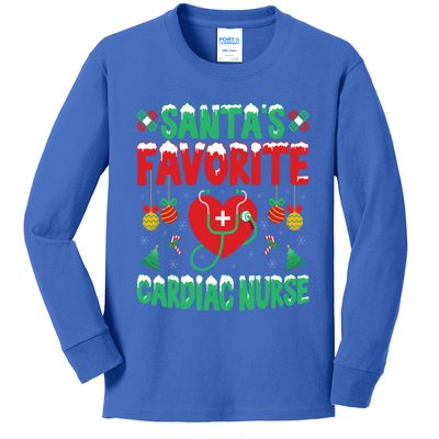 SantaS Favorite Cardiac Nurse Xmas Nursing Christmas Gift Kids Long Sleeve Shirt