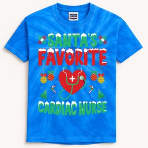 SantaS Favorite Cardiac Nurse Xmas Nursing Christmas Gift Kids Tie-Dye T-Shirt