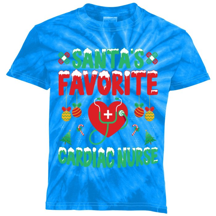 SantaS Favorite Cardiac Nurse Xmas Nursing Christmas Gift Kids Tie-Dye T-Shirt