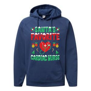 SantaS Favorite Cardiac Nurse Xmas Nursing Christmas Gift Performance Fleece Hoodie