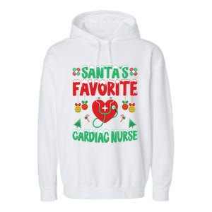 SantaS Favorite Cardiac Nurse Xmas Nursing Christmas Gift Garment-Dyed Fleece Hoodie